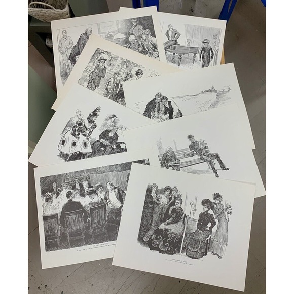 40 Mid Century Prints From Charles Gibson 1902-1906 Gibson Girls. Complete Pack - Picture 2 of 8